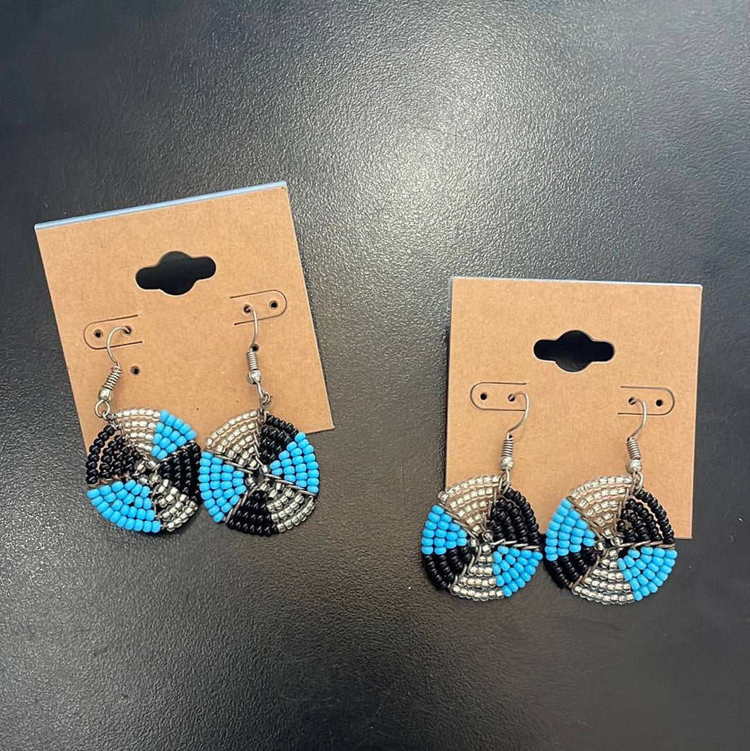 Earrings in Draga - Black/Silver/Turqouise - Exceptional Equestrian 