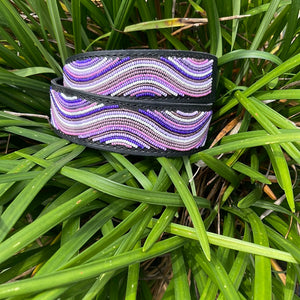 The Purple Wave Beaded Dog Collar