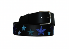Load image into Gallery viewer, TKC Indigo Stars Belt - Wide Width - Silver Buckle