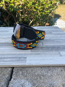 Cassidy Beaded Belt Wide Width The Aztec Collection - Brass Buckle