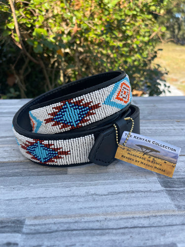 TKC Beth Beaded Belt Wide Width The Aztec Collection - Brass Buckle