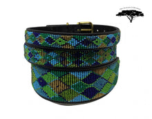 Load image into Gallery viewer, &quot;Peacock Argyle&quot; Beaded Dog Collar - Exceptional Equestrian 