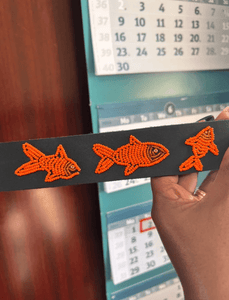 Gold Fish Belt Wide Width - Brass Buckle