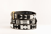 Load image into Gallery viewer, Ebony &amp; Ivory Beaded Dog Collar