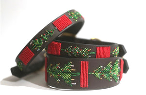 "TKC Exclusive Holiday Christmas Tree" Beaded Dog Collar