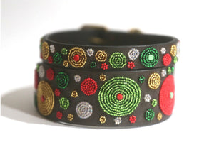 "TKC Exclusive Holiday Dots Beaded Dog Collar"