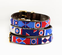 Load image into Gallery viewer, &quot;Red White Blue&quot; Beaded Dog Collar