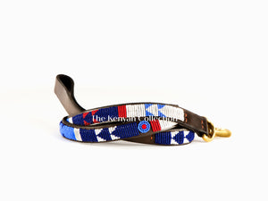 "Red White Blue" Beaded Dog Lead