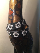 Load image into Gallery viewer, Circles Black White Silver The Kenyan Collection Beaded Belts - Wide